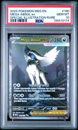 2025 Pokemon Mega Evolution Mega Absol EX SIR #180 PSA 10 GEM MINT - Image 1