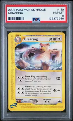 2003 POKEMON SKYRIDGE #110 URSARING PSA 8 - Image 1