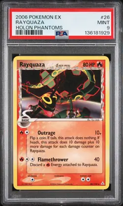 2006 POKEMON EX HOLON PHANTOMS #26 RAYQUAZA PSA 9 - Image 1