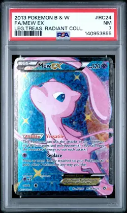 2013 POKEMON B&W LEGEND TREASURES RADIANT COLLECTION #RC24 FULL ART/MEW EX PSA 7 - Image 1