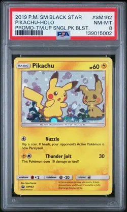 2019 POKEMON SM BLACK STAR PROMO TEAM UP SINGLE PACK BLISTERS PIKACHU-HOLO PSA 8 - Image 1