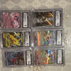 Pokemon TCG Lot of 6 Japanese V Full Art Cards CGC Graded Mew Pikachu Eevee - Image 1