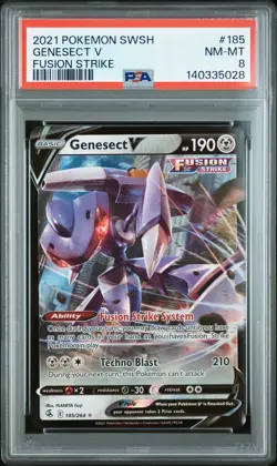 2021 POKEMON SWORD & SHIELD FUSION STRIKE #185 GENESECT V PSA 8 - Image 1