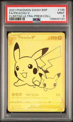 2021 POKEMON SWSH BLACK STAR PROMO #145 FULL ART/PIKACHU V PSA 9 - Image 1