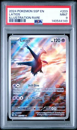 2024 POKEMON SSP EN-SURGING SPARKS ILLUSTRATION RARE #203 LATIOS PSA 9 - Image 1