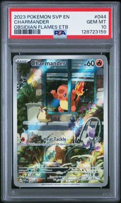 2023 POKEMON OBSIDIAN FLAMES ELITE TRAINER BOX PROMO #044 CHARMANDER PSA 10 - Image 1