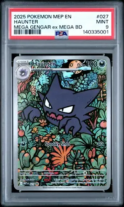 2025 POKEMON MEP EN-ME BLACK STAR PROMO #027 HAUNTER PSA 9 - Image 1