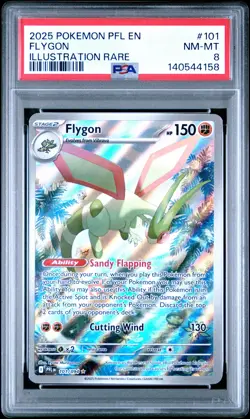 2025 POKEMON PFL EN-PHANTASMAL FLAMES ILLUSTRATION RARE #101 FLYGON PSA 8 - Image 1