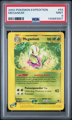 2002 POKEMON EXPEDITION #54 MEGANIUM PSA 9 - Image 1
