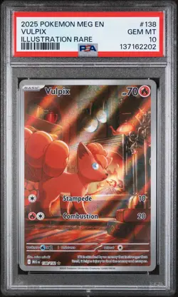 2025 POKEMON MEG EN-MEGA EVOLUTION ILLUSTRATION RARE #138 VULPIX PSA 10 - Image 1