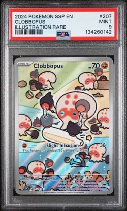 2024 POKEMON SSP EN-SURGING SPARKS #207 CLOBBOPUS ILLUSTRATION RARE - PSA 9 - Image 1