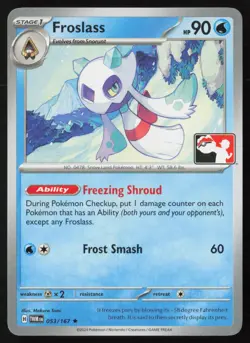 Pokemon Froslass - 053/167 Prize Pack Series Cards Non-Holo Pack Fresh - NM - Image 1