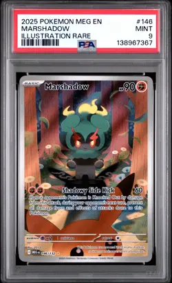 2025 POKEMON MEG EN-MEGA EVOLUTION ILLUSTRATION RARE #146 MARSHADOW PSA 9 - Image 1