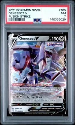 2021 POKEMON SWORD & SHIELD FUSION STRIKE #185 GENESECT V PSA 7 - Image 1