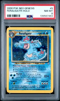 2000 POKEMON NEO GENESIS #5 FERALIGATR-HOLO PSA 8 - Image 1