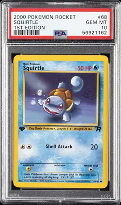 2000 POKEMON ROCKET 1ST EDITION #68 SQUIRTLE PSA 10 - Image 1