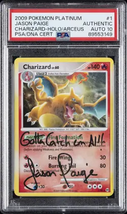 2009 POKEMON PLATINUM ARCEUS #1 CHARIZARD-HOLO PSA AUTHENTIC AUTO 10 - Image 1