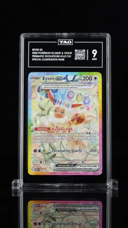2025 POKEMON PRE EN-PRISMATIC EVOLUTIONS #167/131 EEVEE EX - TAG 9 MINT - Image 1