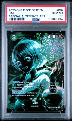 2025 ONE PIECE OP12-LEGACY OF THE MASTER SPECIAL ALTERNATE ART #037 LIM PSA 10 - Image 1