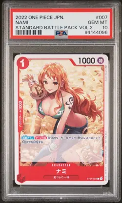 Nami PSA 10 - ST01-007 - Standard Battle Pack Volume 2 Japanese One Piece - Image 1