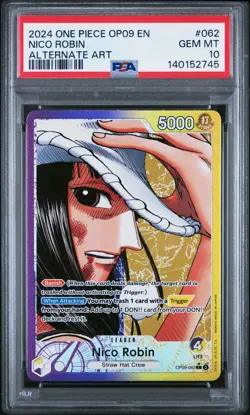2024 ONE PIECE OP09-EMPERORS IN THE NEW WORLD ALTERNATE ART NICO ROBIN PSA 10 - Image 1