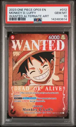 2023 ONE PIECE PILLARS OF STRENGTH WANTED ALT ART #012 MONKEY D. LUFFY PSA 10 - Image 1