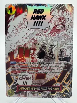 Gum-Gum Fire-Fist Pistol Red Hawk (Alt Art) OP11-114 A Fist of Divine Speed Foil - Image 1