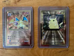 Pokemon Celebrations Gold Metal Charizard & Pikachu Cards 25th Anniversary Set - Image 1