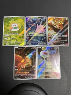 Rowlet Clefairy Dedenne Vulpix Chimecho Pokemon Card full art lot cute set - Image 1