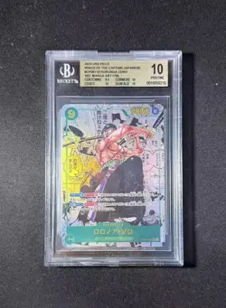 BGS 10 Pristine One Piece Card Roronoa Zoro Manga Parallel OP06-118 ER26 - Image 1