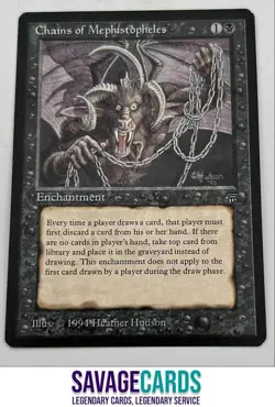 1994 Magic The Gathering Legends Rare Chains of Mephistopheles - Image 1