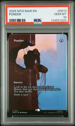 2025 MTG MARVEL'S SPIDER-MAN: SOURCE MATERIAL #0013 PONDER PSA 10 - Image 1