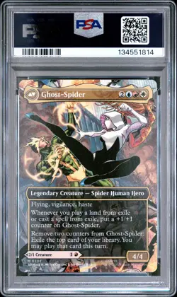 2025 MTG MARVEL'S SPIDER-MAN SCENE BORDERLESS GHOST-SPIDER/GWEN STACY PSA 10 - Image 2