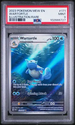 2023 POKEMON MEW EN-151 ILLUSTRATION RARE #171 WARTORTLE PSA 9 - Image 1