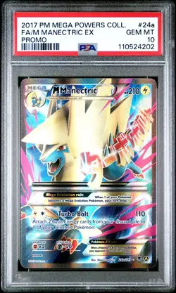 2017 POKEMON MEGA POWERS COLLECTION PROMO #24A FULL ART/M MANECTRIC EX PSA 10 - Image 1