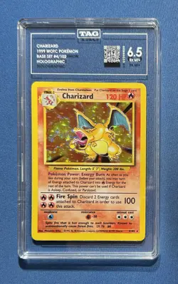 1999 Pokemon Base Set Charizard Holo TAG 6.5 #4/102 - Image 1