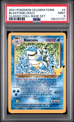 2021 POKEMON CELEBRATIONS CLASSIC COLLECTION #2 BLASTOISE-HOLO PSA 9 - Image 1