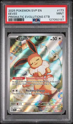 2025 POKEMON SVP EN-SV BLACK STAR PROMO #173 EEVEE PSA 9 - Image 1