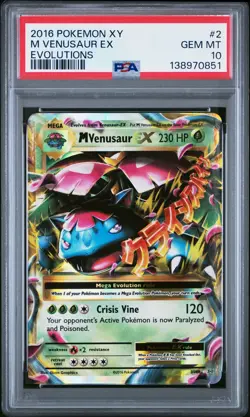2016 POKEMON XY EVOLUTIONS #2 M VENUSAUR EX PSA 10 - Image 1
