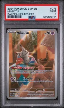 2024 POKEMON SVP EN-SV BLACK STAR PROMO #075 MIMIKYU PALDEAN FATES ETB - PSA 9 - Image 1