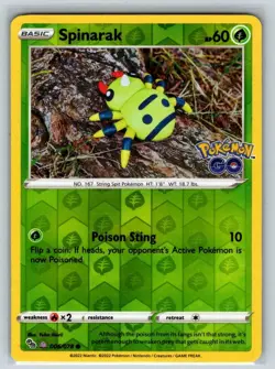 Spinarak 006/078 Pokemon GO Reverse Holo NM Yuka Morii Art - Image 1