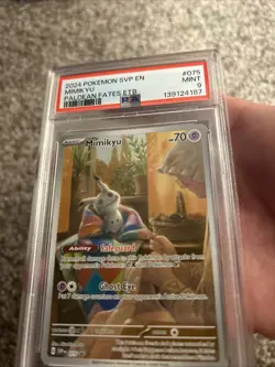2024 POKEMON SVP EN-SV PALDEAN FATES ETB PROMO #075 MIMIKYU PSA 9 - Image 2