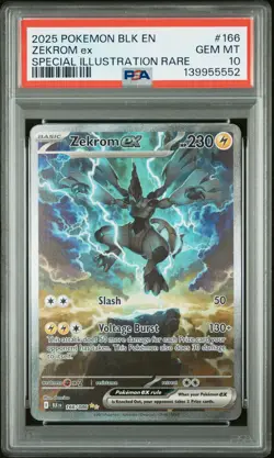 2025 POKEMON BLK EN-BLACK BOLT SPECIAL ILLUSTRATION RARE #166 ZEKROM EX PSA 10 - Image 1