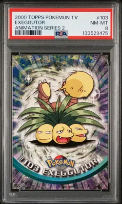 2000 TOPPS POKEMON TV ANIMATION SERIES 2 #103 EXEGGUTOR PSA 8 - Image 1