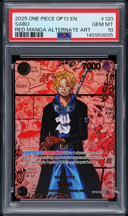 Red Manga Alternate Art Sabo (OP13-120) One Piece Carrying On His Will PSA 10 - Image 1