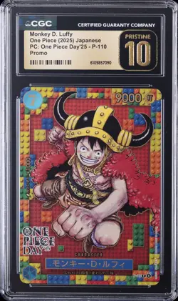 2025 ONE PIECE JPN PC: ONE PIECE DAY'25 PROMO MONKEY D. LUFFY CGC 10 PRISTINE - Image 1