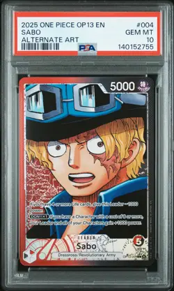 2025 ONE PIECE OP13-CARRYING ON HIS WILL ALTERNATE ART #004 SABO PSA 10 - Image 1