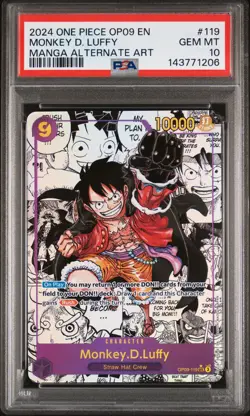 2024 ONE PIECE EMPERORS IN THE NEW WORLD MANGA ALT ART MONKEY D. LUFFY PSA 10 - Image 1