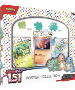 UNOPENED Pokemon TCG Scarlet & Violet - 151 Poster Collection Box - 3 Packs 820650853166 - Image 1
