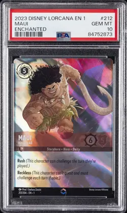 2023 DISNEY LORCANA EN 1-THE FIRST CHAPTER ENCHANTED MAUI HERO TO ALL PSA 10 - Image 1